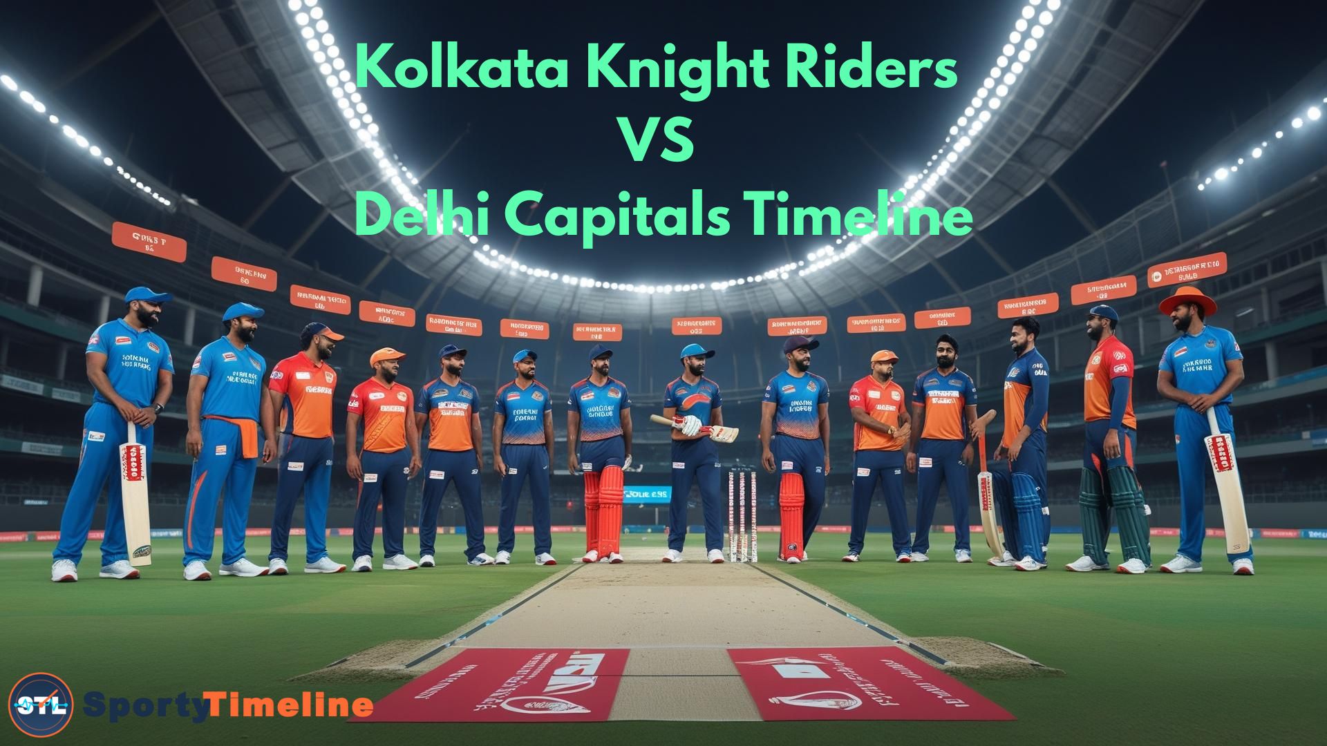 Kolkata Knight Riders VS Delhi Capitals Timeline